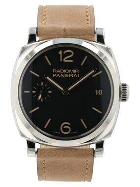 Panerai Radiomir 3 Days Black Dial Steel 47mm Manual Wind Mens Watch PAM00514